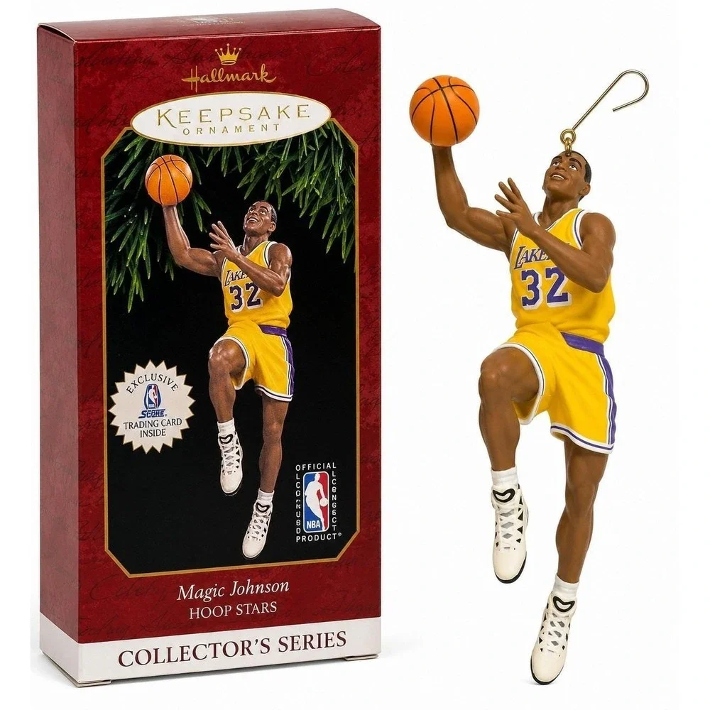 Hallmark Keepsake Magic Johnson Hoop Stars Ornament 1997 Lakers w/ Box